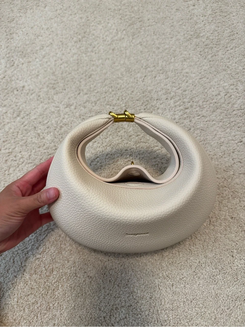 Songmont Cream Crescent Luna Shoulder Bag